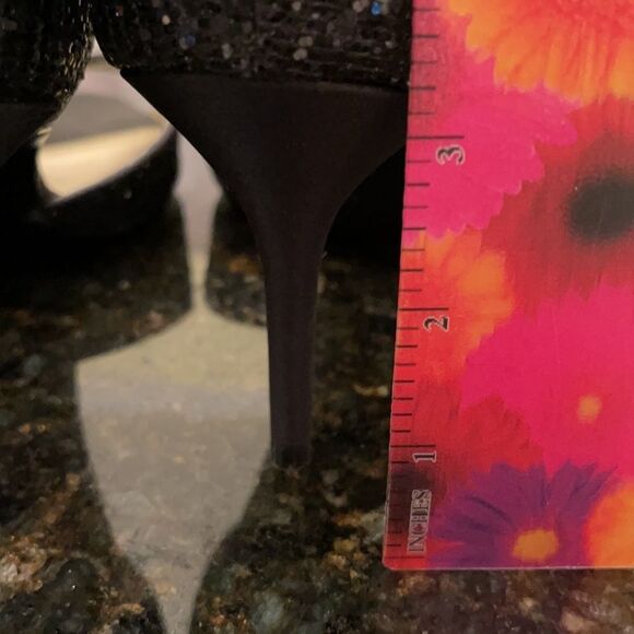 *Nina* New York SZ 9 Black Sparkly Heels EUC - Picture 6 of 8
